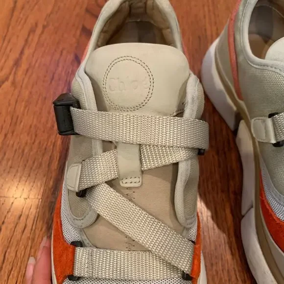 Chloe Sonnie Low Top Women's Sneaker | Tan Orange | Size EU 39/US 9 - Picture 8 of 14